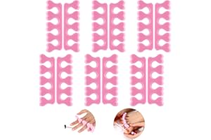 Piriuuo 12 Pcs Sponge Toe Separators for Pedicure, Soft Foam Toe Separators Comfortable Toe Separators for Women Flexible Toe Spacers for Pedicures Toe Dividers for Women Nail Art Pedicure Manicure