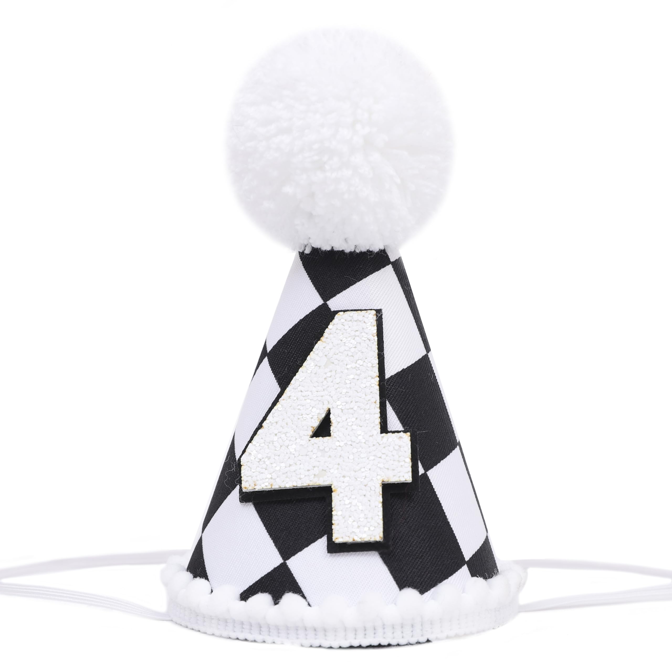 Photo 1 of PATRDIO Fast One 1st Birthday Hat-Vintage Racing Party Decorations, Black And White Checkered Racing Hat, Racing Theme Birthday Crown (4TH)