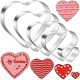 Heart Cookie Cutter Set - 5 Piece - 4.57" 3.86" 2.95" 1.97” 1.38" - Love Shaped Cookies Fondant Biscuit Molds for Valentines Day Holiday Birthday Party - Stainless Steel