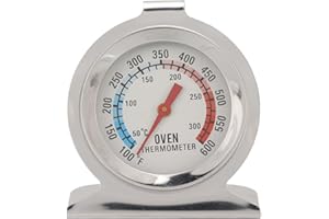 Oven Thermometer,50-300°C/100-600°F Single Scale Stainless Steel Cooking Temperature Meter for Baking Oven Grill Fry Chef Smo
