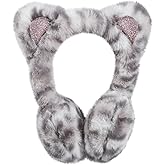 MEJORMEN Cute Animal Earmuffs Foldable/Unfoldable Ear Warmers Winter Warm Plush Outdoor Ear Covers