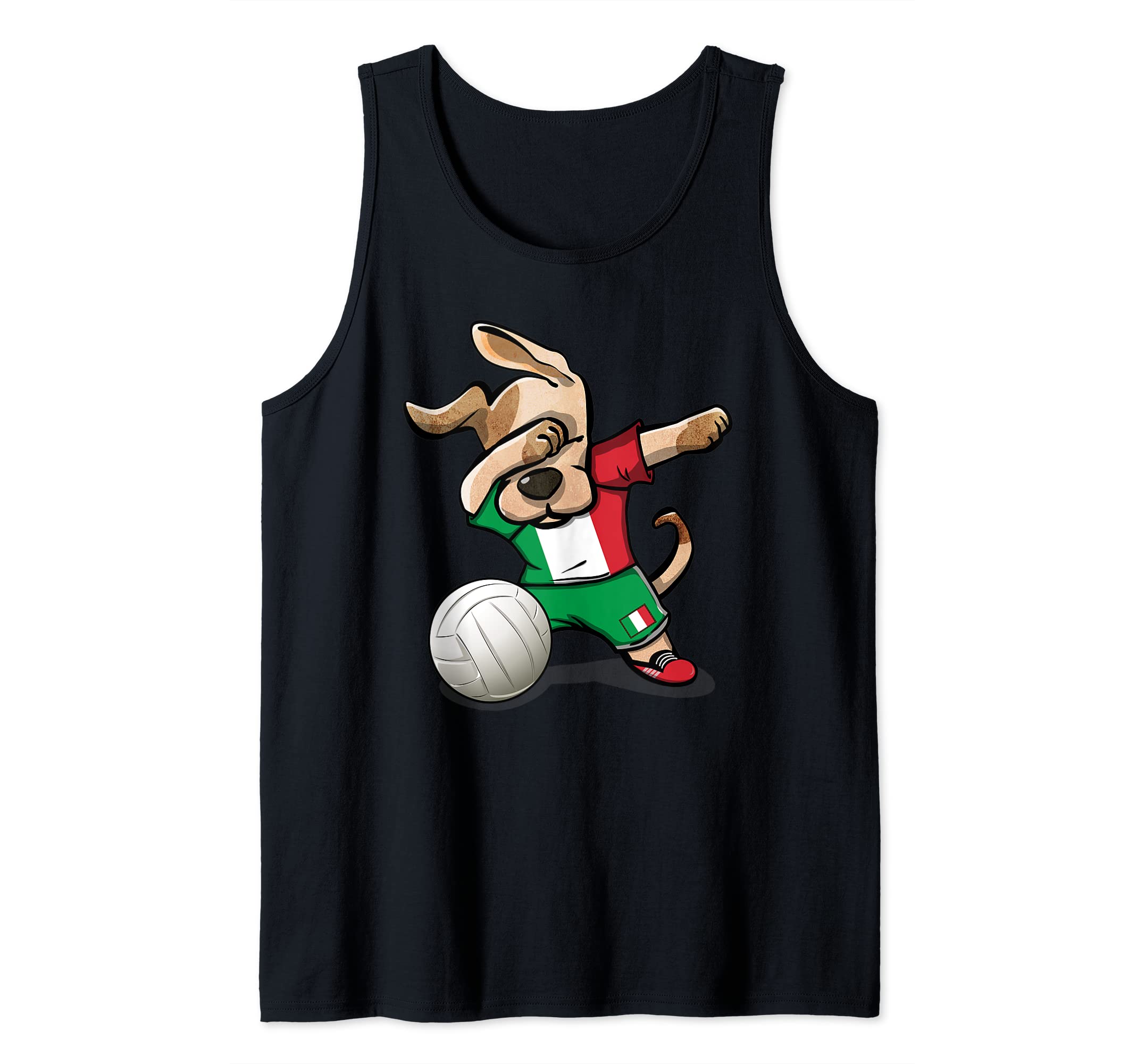 Dabbing Dog Proud Italy Volleyball Lovers - Italian Flag Tank Top