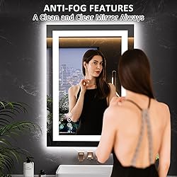 LOAAO 20"x28" LED Mirror for Bathroom, Lighted
