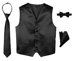 Spring Notion Boys' 4-Piece Satin Tuxedo Vest Set