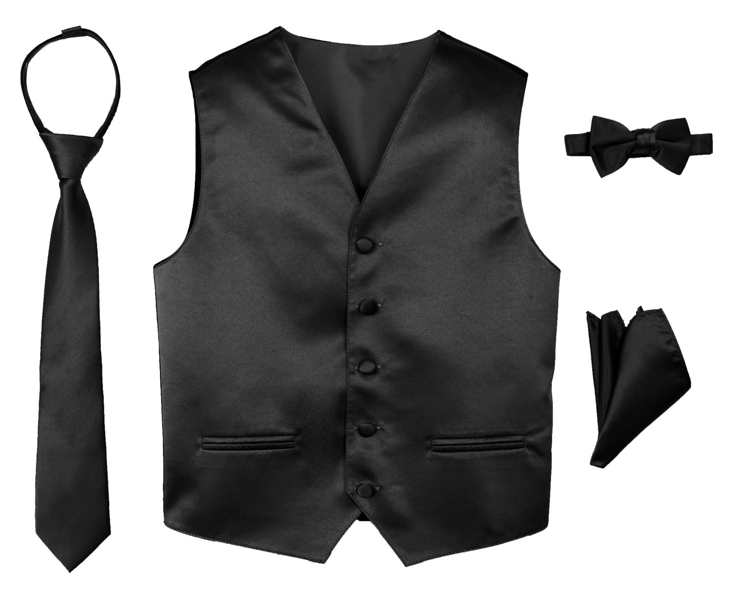 Spring Notion Boys' 4-Piece Satin Tuxedo Vest Set