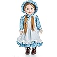 The Queen's Treasures 18 Inch Doll Clothes, Little House on The Prairie Blue Calico Dress with Bonnet, Apron, and Pantaloons, Compatible for Use with American Girl Dolls