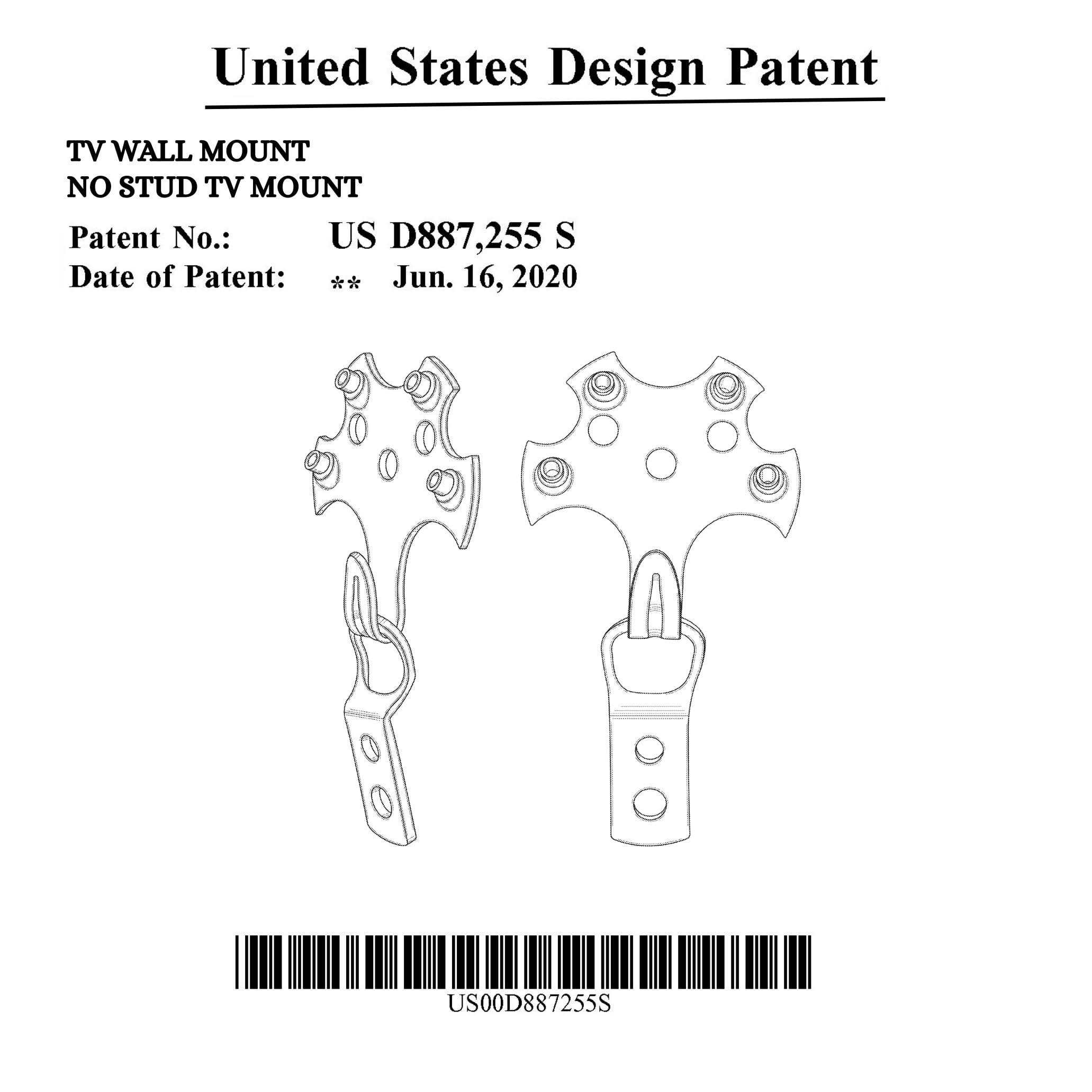 HangSmart TV® Wall Mount NO Stud - Original & Patented Easy Install, DIY for 19-100