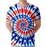Eitqtbea Men's Tie Dye Shirt Hippies Senior Short Sleeve Tees Crew Neck T Shirts