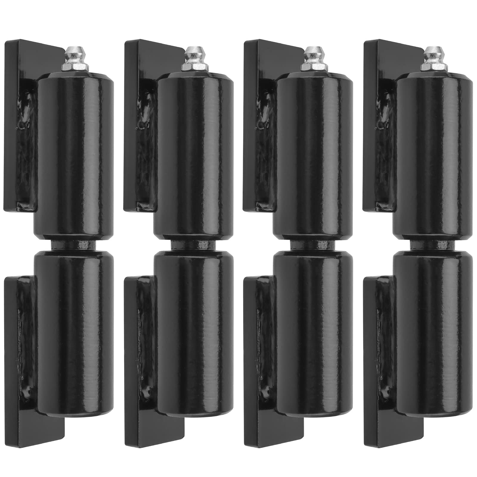 Photo 1 of HOZEON 4 PCS 5 Inch Heavy Duty Barrel Gate Hinge, Weldable Ball Bearing Barrel Style Door Hinge, Trailer Ramp Gate Hinges for Swing Gate, Trailer Ramp Gate, 450lbs Capacity, Weld On Install, Black