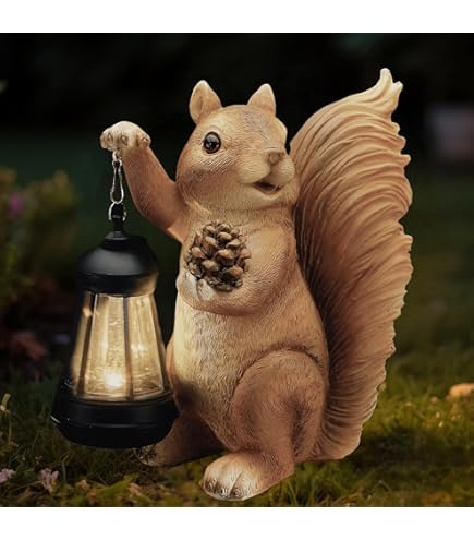 Amazon.com: OLOMA Concrete Squirrel Statue, Grey Stone, Art Deco