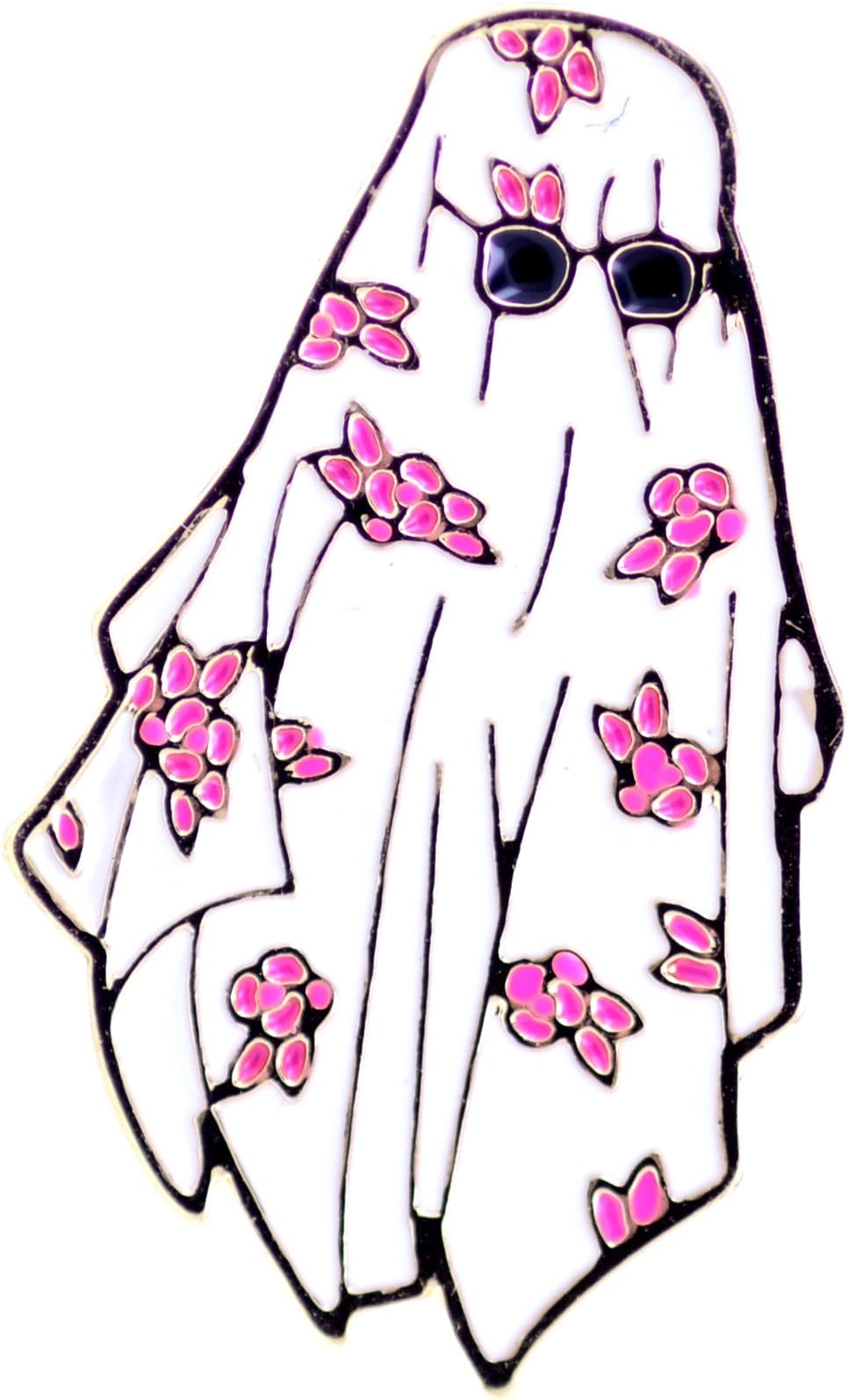 Lizzyoftheflowers - Gold Tone Goth Style Enamel Ghost Brooch/pin