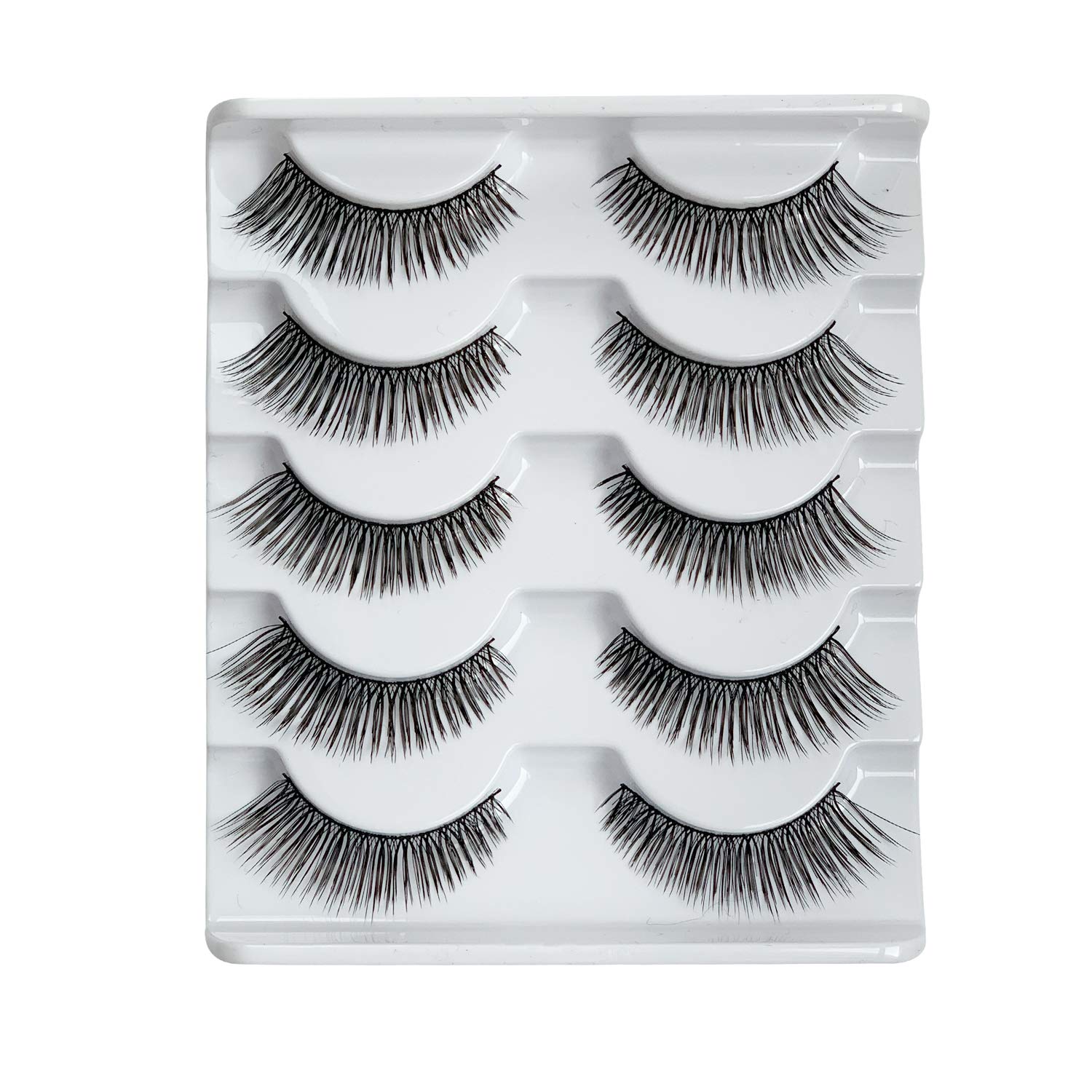 ALICE False Eyelashes Tapered End Natural Wispy Lashes Multipack 5