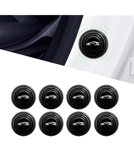10-Piece Car Door Anti-Shock Silicone Pads - Reduce Noise & Rattle, Black Shock-Absorbing Gaskets