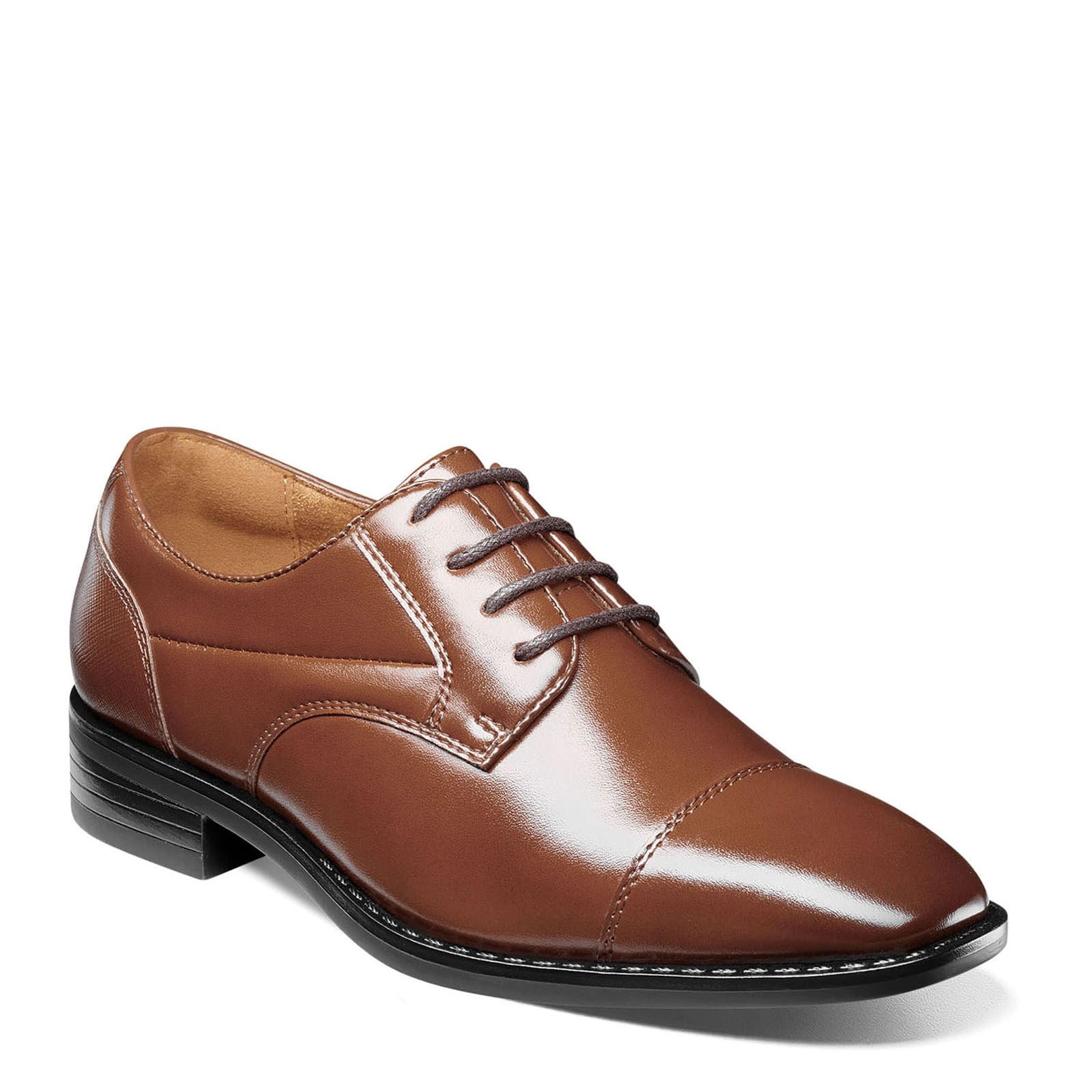 Stacy Adams Boy’s Kallum Cap Toe Oxford, Cognac, 11.5M