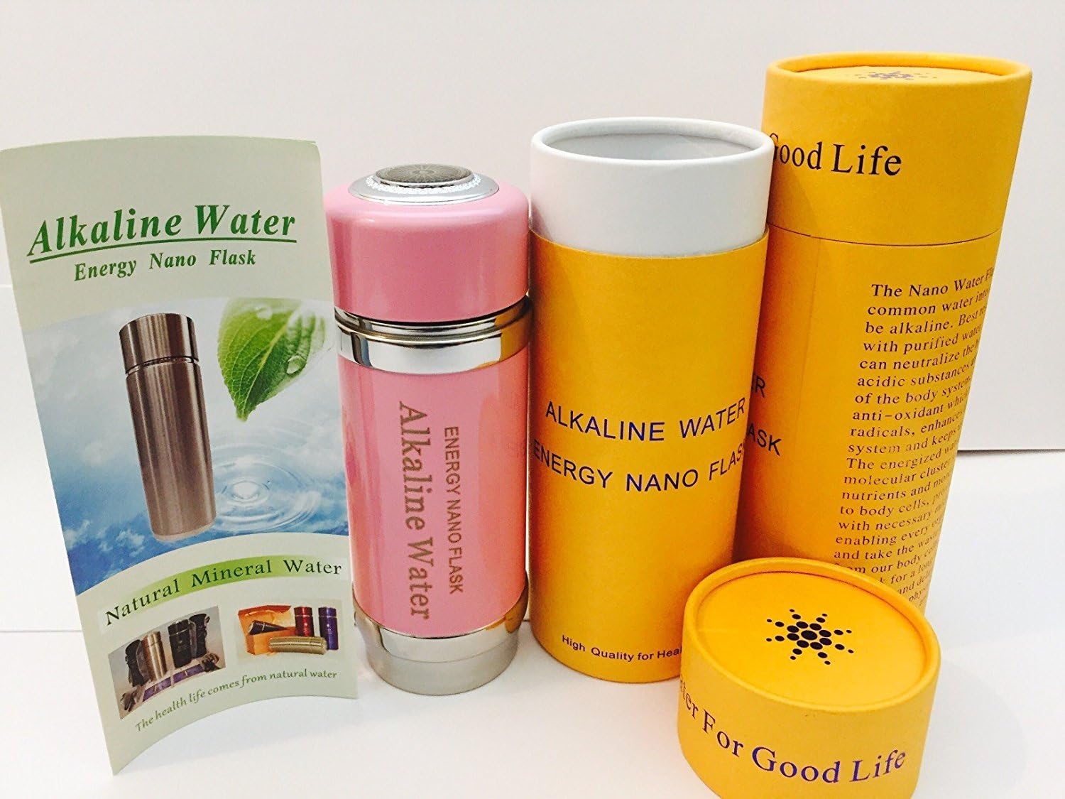 AHA (Pink) Alkaline Energy Water Filter Bottle w gift box