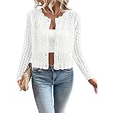 Urchics Knit Cardigan Sweaters for Women Crewneck Cropped Sweater Long Sleeve Front Button Fall Tops