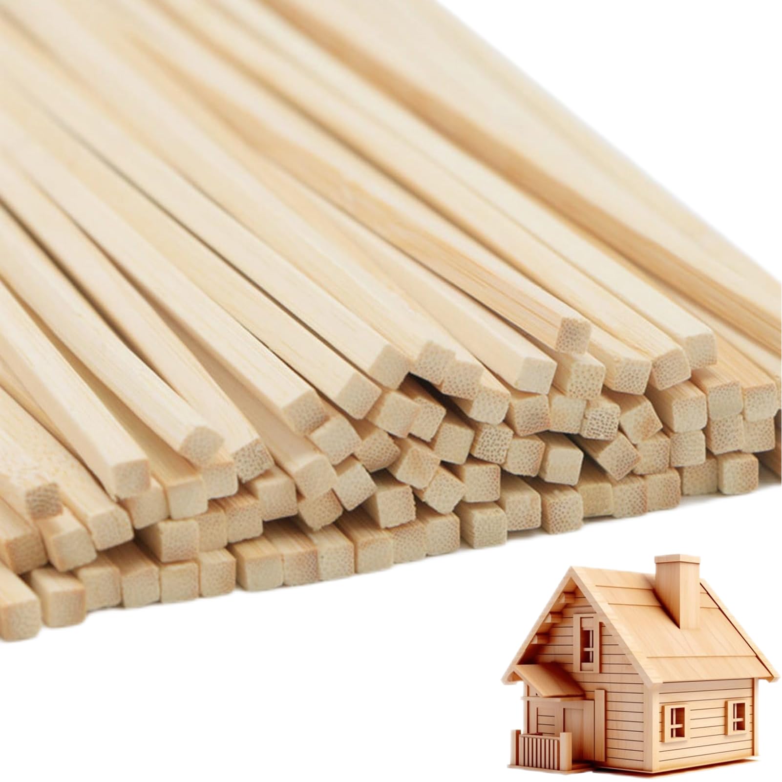 Photo 1 of DaTpuik 1/4 x 12 Inch 25 PCS Square Dowel Rods Wood Sticks Wooden Dowel Rods - Unfinished Bamboo Sticks - for Crafts,Home Decor, Model Making and DIYers