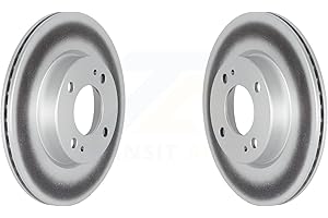 GENIUS Front Coated Disc Brake Rotors Pair For 2017-2022 Mitsubishi Mirage G4 KG-101333