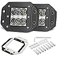 OFFROADTOWN Flush Mount LED Pods 5'' CREE 120W Spot Pod Lights Driving Bumper Light Rear Reverse Light Flush Mounted Headlight Pods Offroad Backup Lights for Pickup Truck Tractor Jeep Car ATV UTV Boat