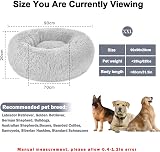 Nepfaivy Calming Donut Bed 90CM Grey Plush Pet Round Sleep Nest XXXL view 3