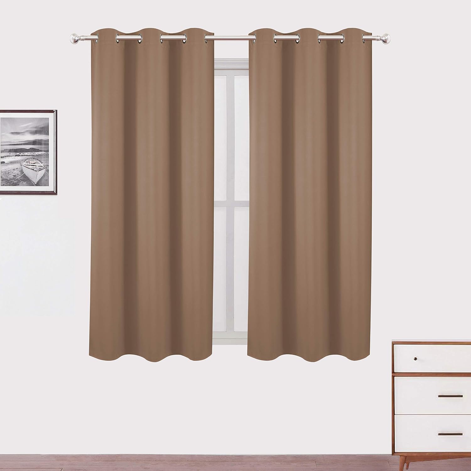 Amazon.com: LEMOMO Cappuccino Blackout Curtains 42 x 63 Inch Length/Set
