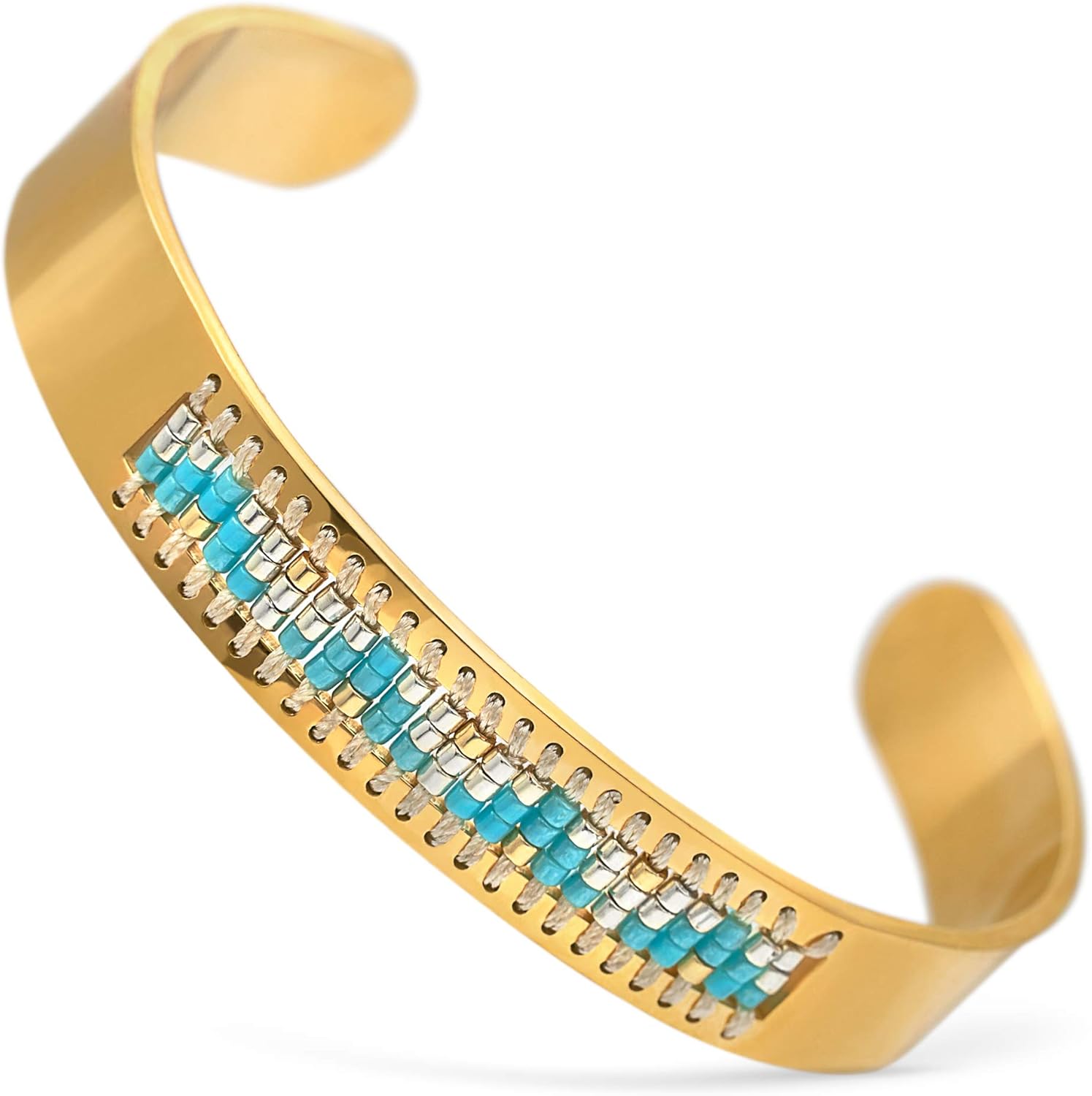 Gold Cuff Bracelets for Women 14k Gold Dipped Half Round