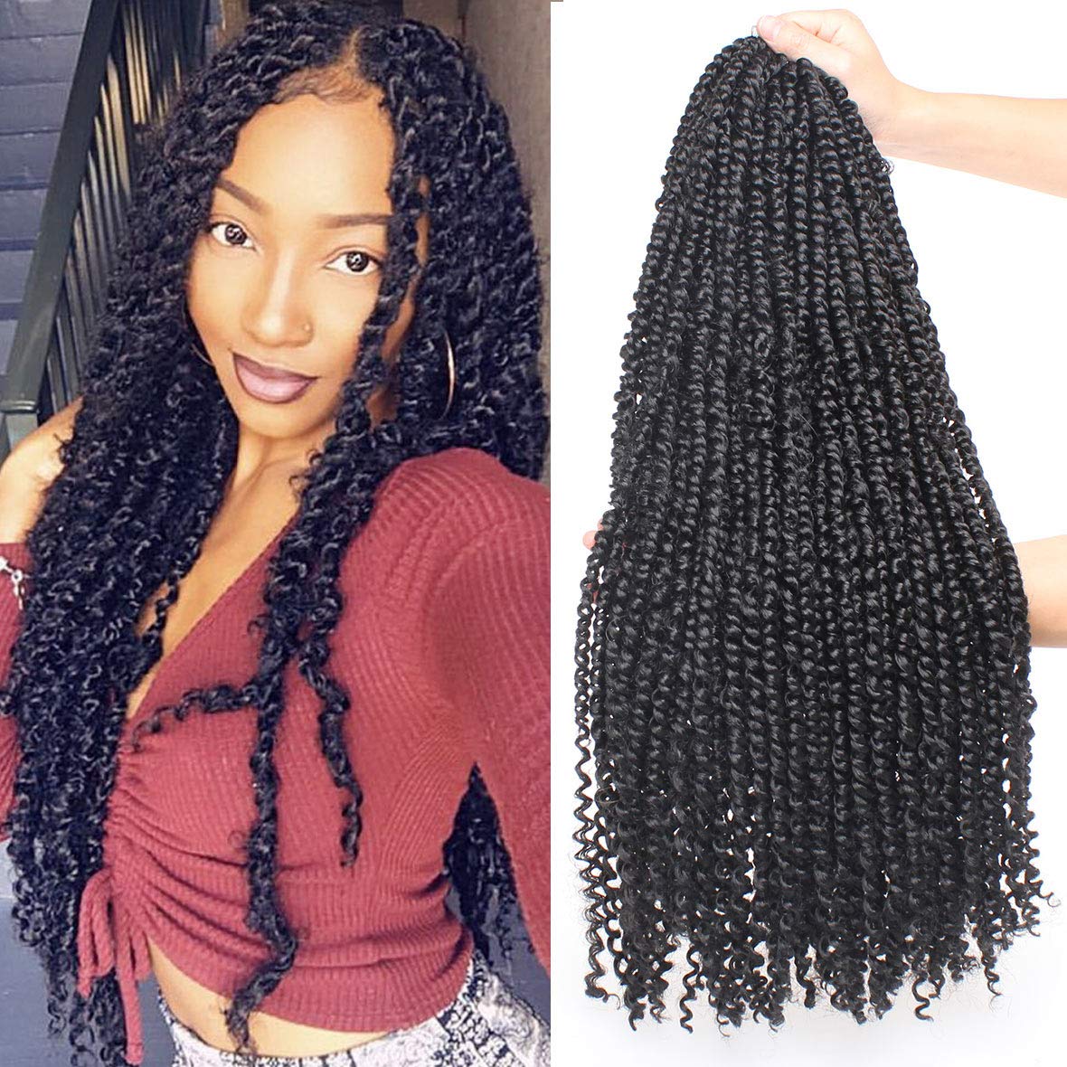 Amazon Com Xtrend 6packs 22inch Pre Twisted Passion Twist Hair Natural Black Pre Looped Passion Twists Crochet Braids Synthetic Hair Extensions Crochet Hair For Black Women 6packs 1b Beauty xtrend 6packs 22inch pre twisted passion twist hair natural black pre looped passion twists crochet braids synthetic hair extensions crochet hair for