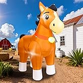 DearSun 6FT Inflatable Horse Blow Up Yard Decorations with LED Lights, Year of The Horse Decoration Inflatable Outdoor Decor for Holiday Garden Lawn Farm-Themed Party Décor