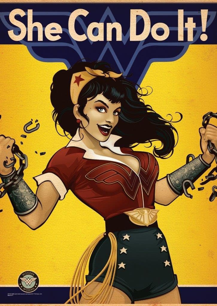 MightyPrint DC Comics - Bombshell Wonder Woman - Justice League - Unique Nostalgic Wall Art – NOT Made of Paper - Movie Collectible