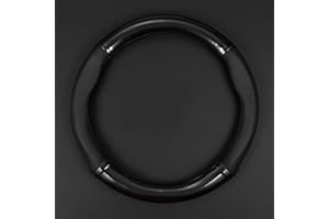 gunhunt 1 Pack Car Breathable Steering Wheel Cover, Carbon Fiber Non-Slip Steering Wheel Protector, Wear -Resistant Steering Wheel Sleeve, Four Seasons Universal Steering Wheel Set (Black #Circular)