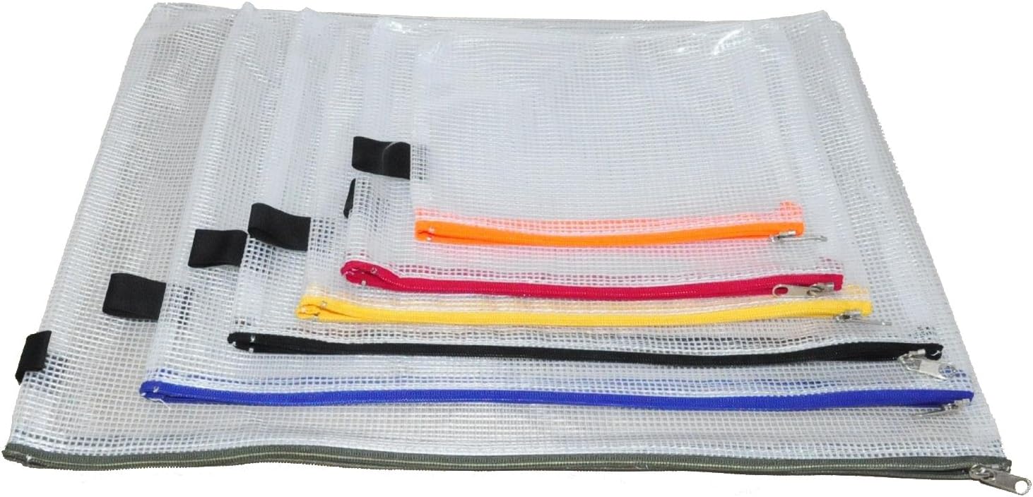 FolderSys PVC drainage bag in 6 different sizes and colours, with zipper