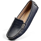Artisure Women's Classic Comfort Leather Penny Loafers Casual Slip-Ons Lightweight Walking Flats Driving Mocs Boat Shoes