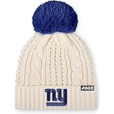 FOCO NFL Womens NFL Team Logo Cable Knit Pom Beanie Hat