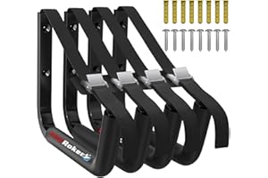 FitiRoker Kayak Storage Rack – 100LB Heavy Duty Kayak Wall Mount with Foam Padding & Straps | Kayak Rack for Garage, Wall Mounted Storage Hooks for Canoes, Paddle Boards, Ladders, Bikes (Square Tube)