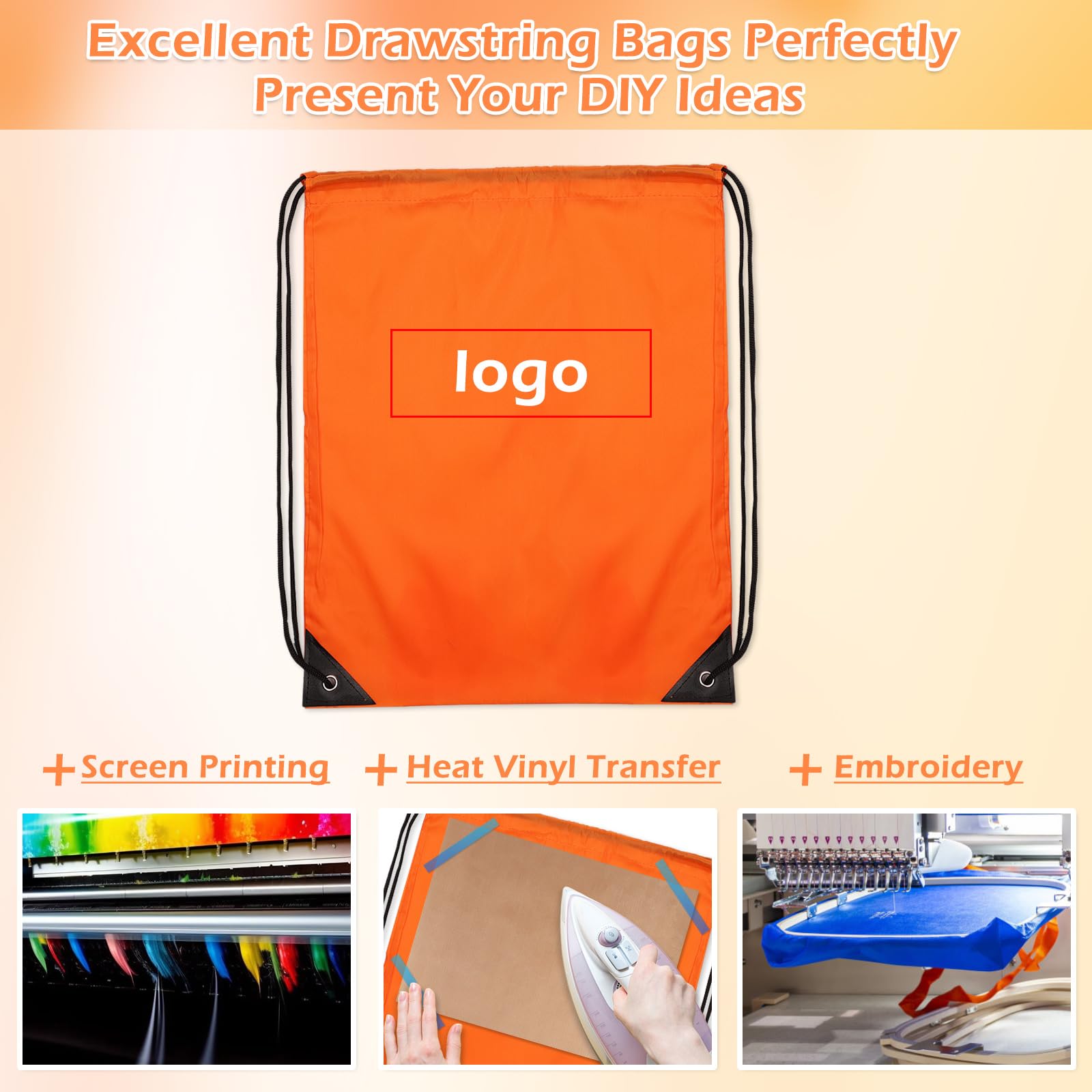 PAXCOO 30Pcs Drawstring Backpack Bulk Drawstring Bags Cinch Sack Bag Nylon Draw String Sport Bag, 10 Colors