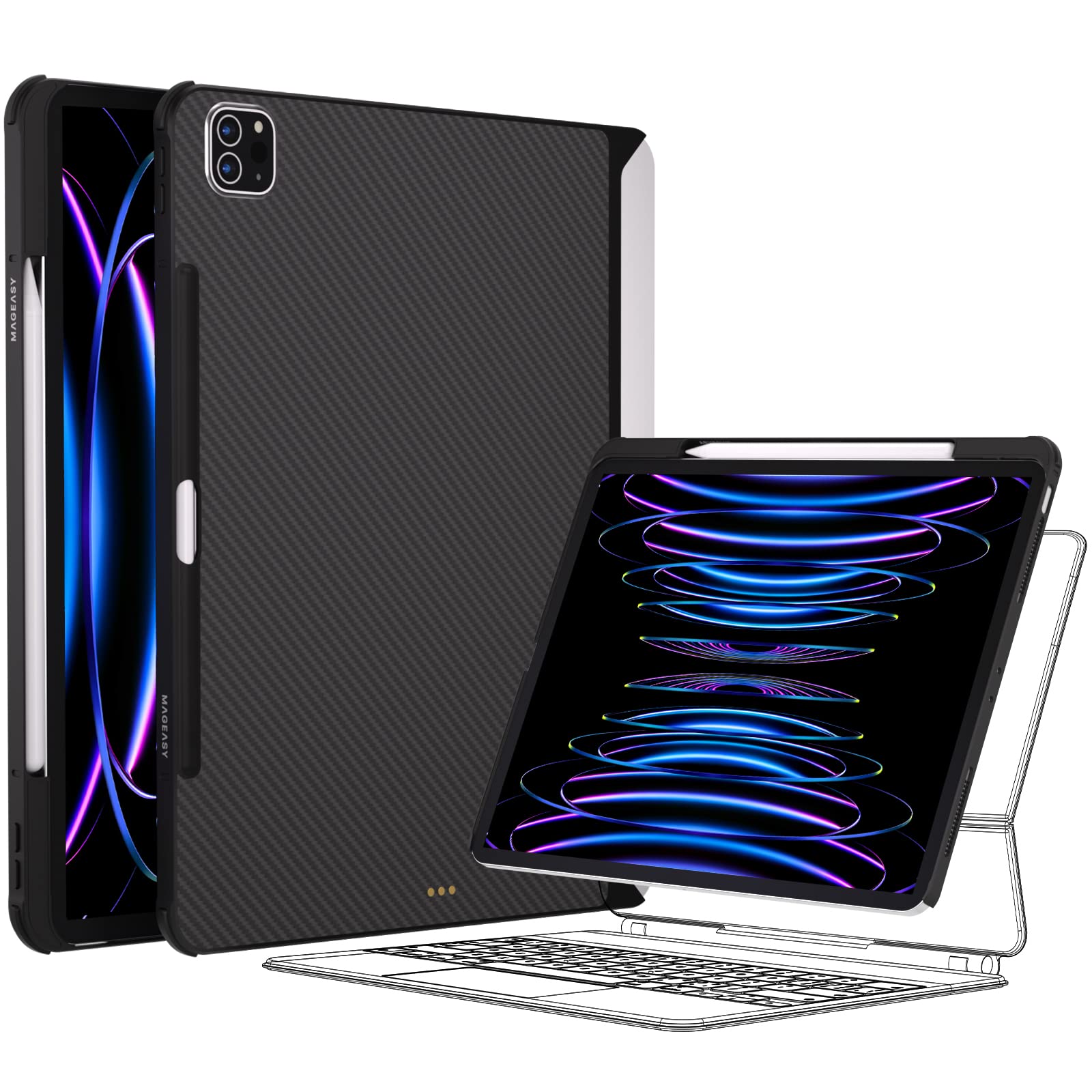 Photo 1 of MAGEASY CitiCover for 2024 M2 iPad Air 11" Case with Pencil Holder - Compatible with Magic Keyboard, Premium Aramid Fiber, Fit 2020-2024 iPad Air / 2018-2022 iPad Pro 11"