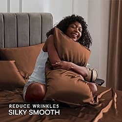 MR&HM Satin Bed Sheets, King Size Sheets Set, 4 Pcs
