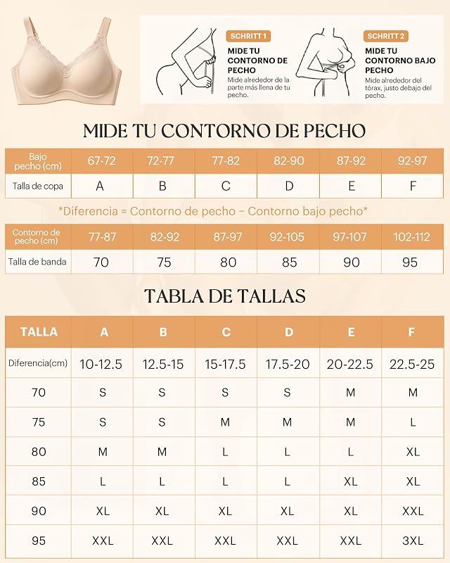 Soutien Confortável Sem Aro Renda Soutien Feminino Dia a Dia de Verão Bege L