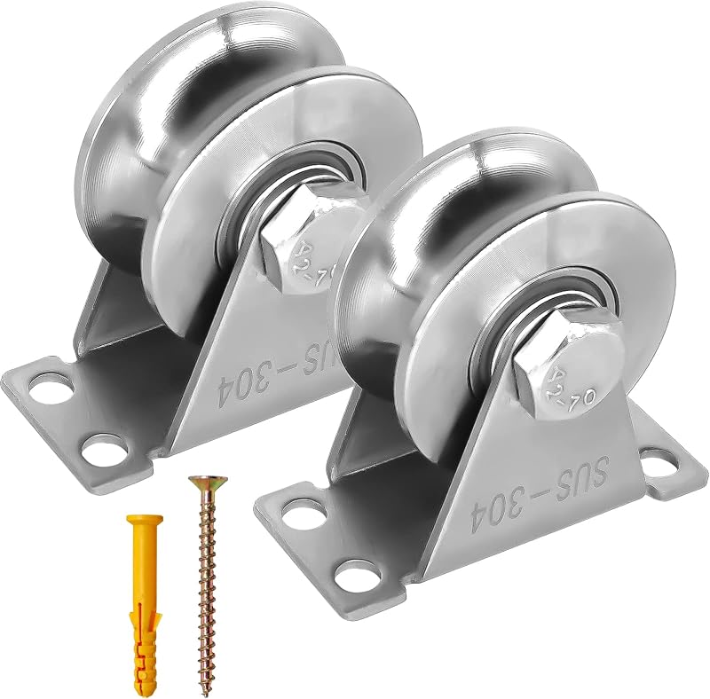 JAHOMFAI U-Type Steel Pulley Blocks 2pcs Mute Bearings for Gym Fitness Material