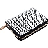 Eilova Orityle Women's Rhinestone Credit Card Holder Fashion Zipper RFID Card Case Organizer Bling Sparkle Slim Small Pouch Wallet