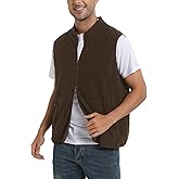 Argstar Polar Fleece Vest Men, Warm & Lightweight Casual Outdoor Full-Zip Vest with Pockets (S-2XL)