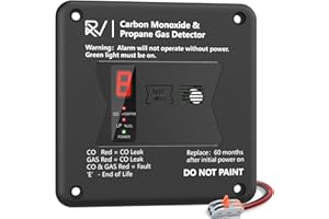 LEAKBEE RV Carbon Monoxide and Propane Detector, Replace The Old RV Gas Detector #31011,2 in 1 Dual CO/LP Gas Alarm,100dB Loud Alarm,12V DC for Motorhome Travel Trailer, Motor Coach (R503 Flush Mount-Black)