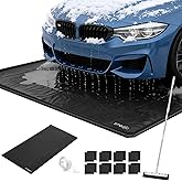 SMOQIO Garage Floor Mat, Containment Mats for Under Car with Raised Edge Waterproof, Non-Slip Heavy-Duty 1000D PVC for Floor Against Snow, Rain & Mud