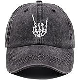 Halloween Skull Baseball Cap Hats for Men Women Cool Emo Gothic Goth Skeleton Perfect Best Grunge Spooky Graphic Birthday Presents Vintage Dad Trucker Hat Black