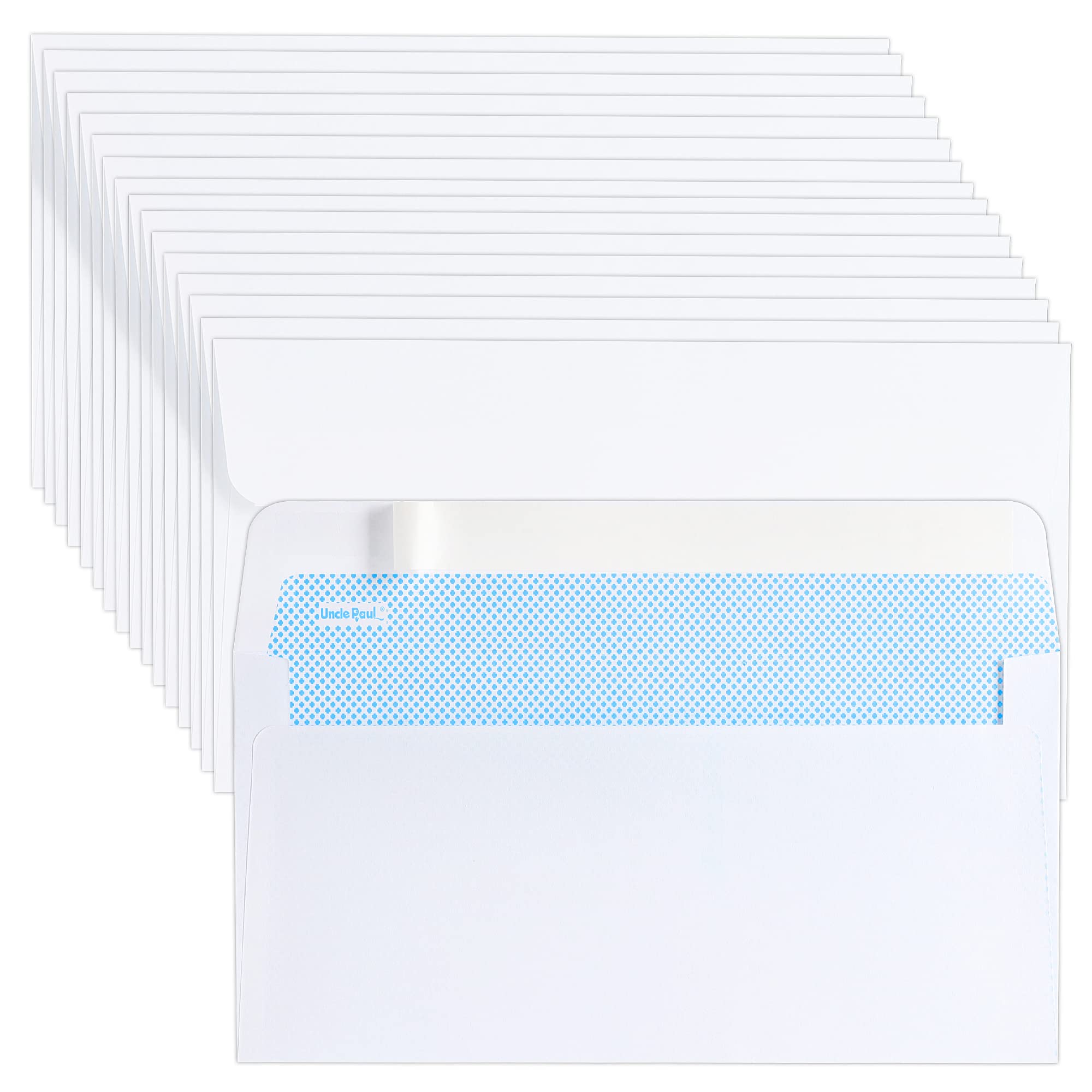 Uncle Paul DL 110 x 220 mm 100gsm Self Seal Pocket Envelopes, No Window, Security Tinted White Mailing Envelopes, Greeting Card Invitation EnvelopesSchool Home Office Business- Pack of 30 DLWH030