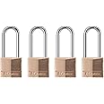 Master Lock Padlock, Solid Brass Lock, 1-9/16 in. Wide, 140QLH (Pack of 4-Keyed Alike)