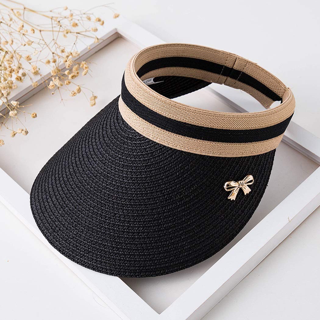 Cappello Donna Protezione Solare da Sole Protezione UV Leggero Materiale Treccia Cappello di Paglia Cappello Pieghevole Color : B03