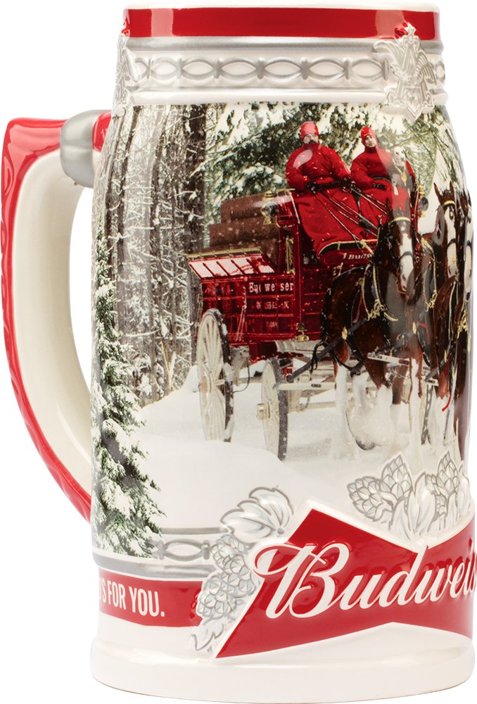 Budweiser 2017 Holiday Stein, 31-ounce Limited Edition Branded Gift Box