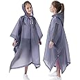 HOOMBOOM Rain Poncho for Kids(2 Pack) Waterproof Reusable EVA Raincoat One Size Rain Jackets for Children,Boys and Girls
