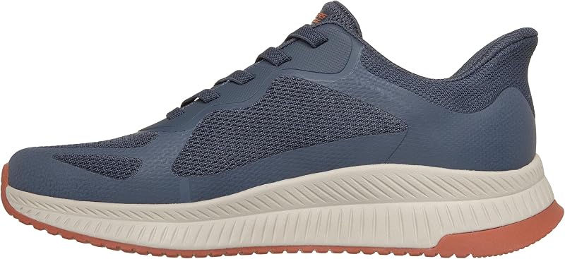 Uomo Bobs Squad 4 Sneaker, Navy Orange Mesh, 43 EU